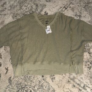 American Eagle Outfitters Big Hug Waffle Crewneck